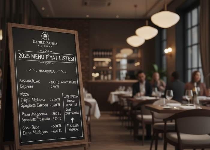 Danilo Zanna Restaurant Menü Fiyat Listesi