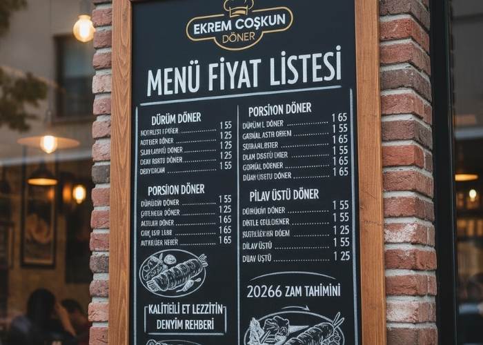 Ekrem Coşkun Döner Menü Fiyat Listesi