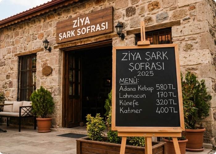 Florya Ziya Şark Sofrası Menü Fiyat Listesi