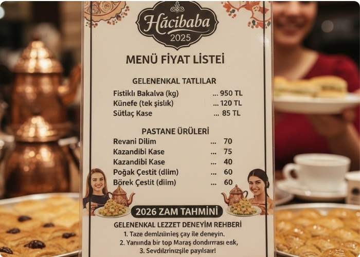 Hacıbaba Menü Fiyat Listesi