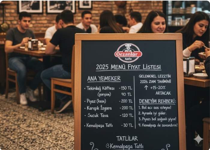 Özcanlar Köfte Menü Fiyat Listesi