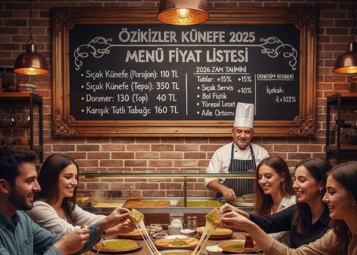 Özikizler Künefe Menü Fiyat Listesi
