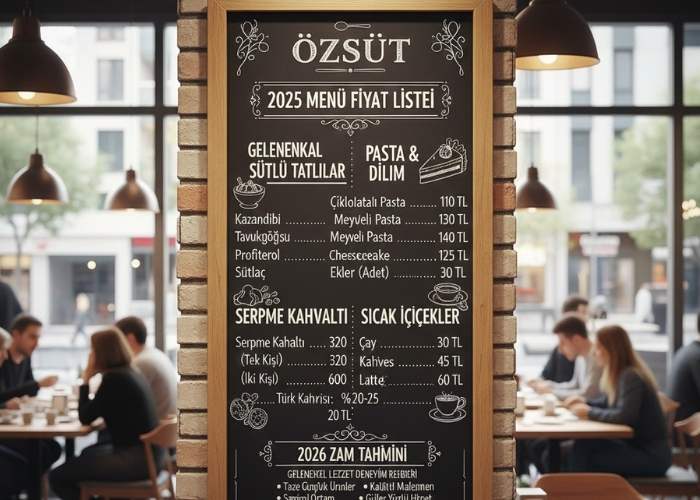 Özsüt Menü Fiyat Listesi