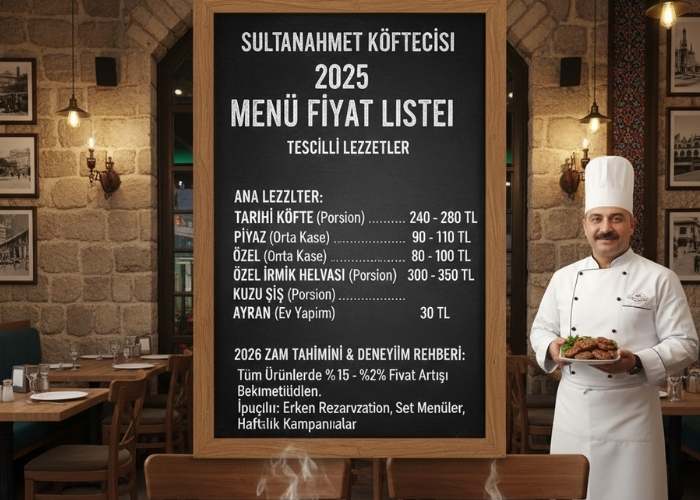 Sultanahmet Köftecisi Menü Fiyat Listesi