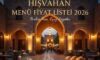 Hışvahan Menü Fiyat Listesi