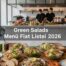 Green Salads Menü Fiyat Listesi