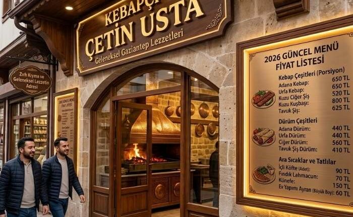 Kebapçı Çetin Usta Menü Fiyat Listesi