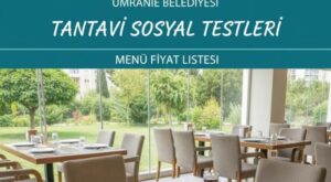 Ümraniye Belediyesi Tantavi Sosyal Tesisleri Menü Fiyat Listesi