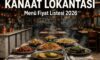 Kanaat Lokantası Menü Fiyat Listesi