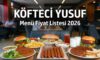 Köfteci Yusuf Menü Fiyat Listesi